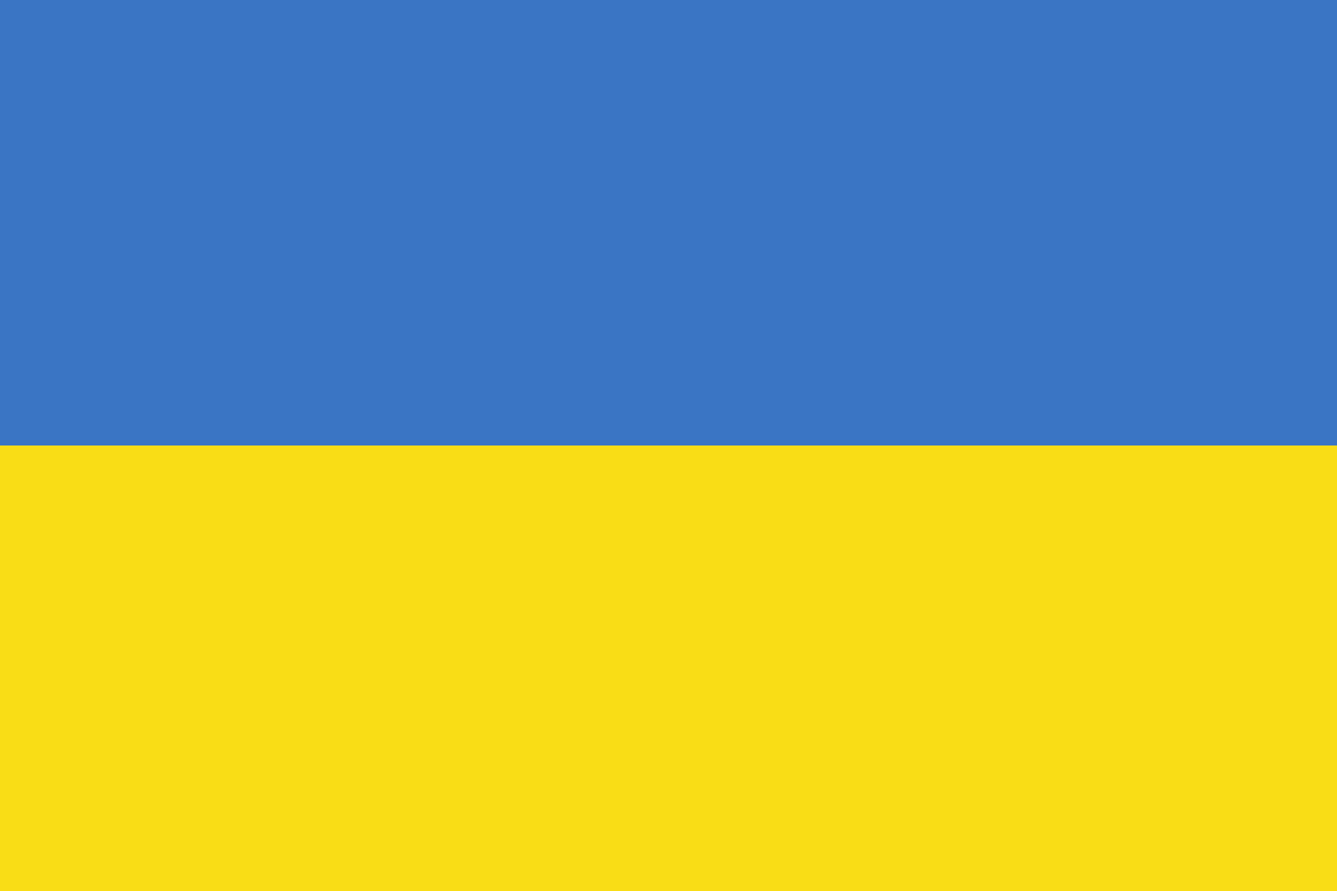 Das Bild zeigt die ukrainische Flagge.